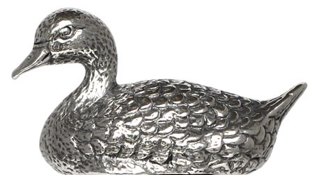 Duck figurine, grey, Pewter, cm h 2,9