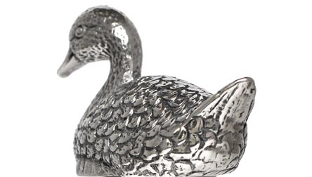 Duck figurine, grey, Pewter, cm h 2,9