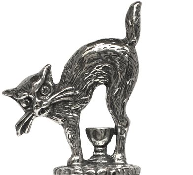Cat statuette, grey, Pewter, cm h 4,1