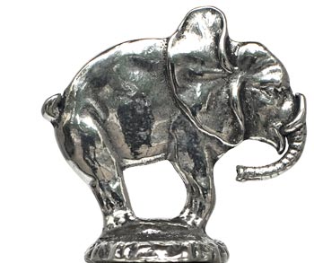 Elephant relief statuette, grey, Pewter, cm h 3,4