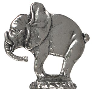 Elephant relief statuette, grey, Pewter, cm h 3,4