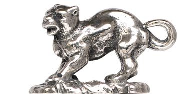 Statuetta - ghepardo, grigio, Metallo (Peltro) / Britannia Metal, cm h 2,1