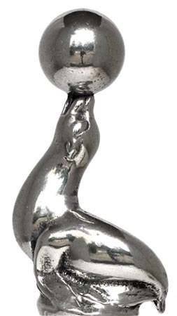 Seal figurine, grey, Pewter / Britannia Metal, cm h 7,1