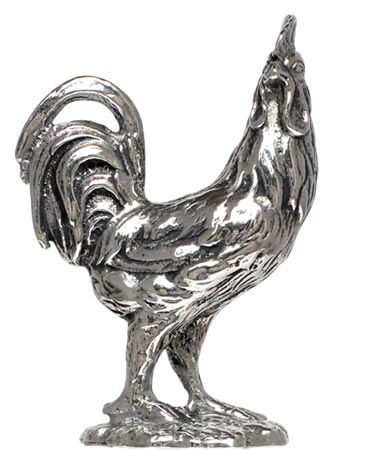 Cock statuette, grey, Pewter, cm h 6,8