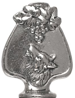 Metall Skulptur - Der Fuchs und die Trauben, Grau, Zinn, cm h 4