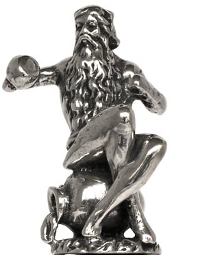 Kleine Figur - Aquarius, Grau, Zinn / Britannia Metal, cm h 4,3