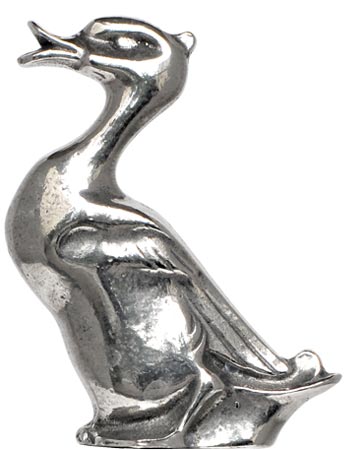 Statuette - Ente, Grau, Zinn, cm h 5,2
