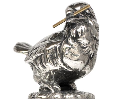 Little sparrow statuette, grey, Pewter / Britannia Metal, cm h 4,6