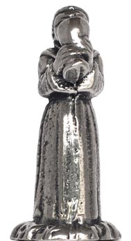 Statuetta - frate con calice - WMF, grigio, Metallo (Peltro), cm h 4