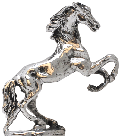 Statuetta - cavallo imbizzarrito, grigio, Metallo (Peltro), cm h 5,8