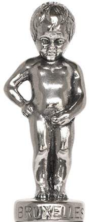 Brussels Manneken Pis figurine, grey, Pewter, cm h 6,5