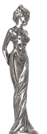Statuette - lady, grey, Pewter, cm h 8,5