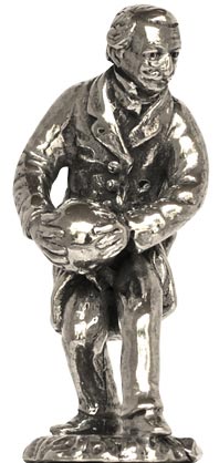 Kleine Figur - Bocciaspieler, Grau, Zinn / Britannia Metal, cm h 4,9