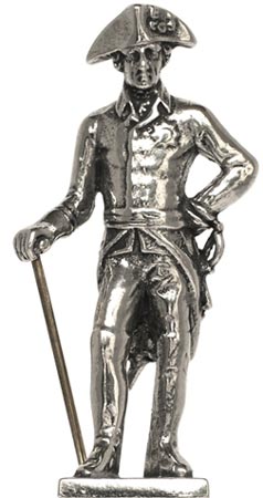 Miniatura - Federico el Grande con espada y bastón, gris, Estaño, cm h 7,1