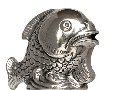 Fish figurine, grey, Pewter / Britannia Metal, cm h 3,5