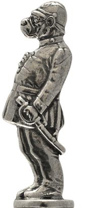 Statuetta - cane poliziotto, grigio, Metallo (Peltro) / Britannia Metal, cm h 6