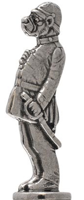 Police dog statuette, grey, Pewter / Britannia Metal, cm h 6