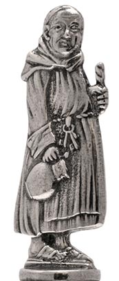Friar with pitcher figurine, grey, Pewter, cm h 6,1