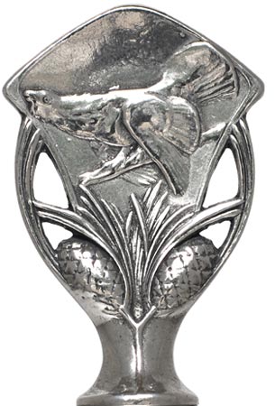 Metall Skulptur - Fasan, Grau, Zinn, cm h 5,4