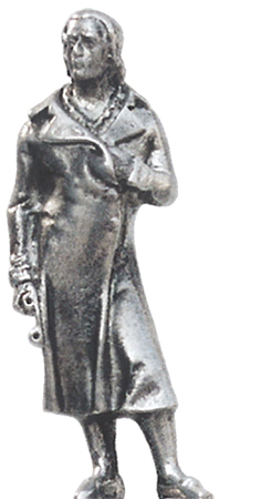 Statuetta - Schiller, grigio, Metallo (Peltro) / Britannia Metal, cm h 7,5