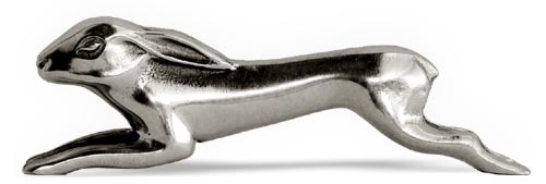 Porte couteau de table - lievre, gris, étain, cm 8.5 x h 2.5