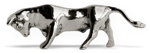 Porte couteau de table - taureau, gris, étain, cm 8.5 x h 3