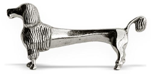 Porte couteaux de table - caniche, gris, étain, cm 8 x h 4