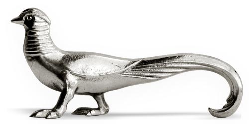 Подставка д/ножей - фазан, серый, олова, cm 9 x h 4