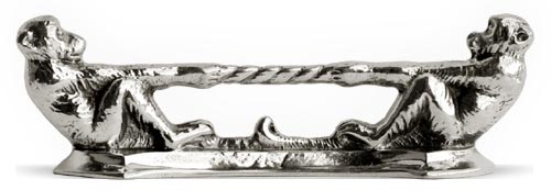 Подставка д/ножей - обезьяны, серый, олова, cm 9 x h 3