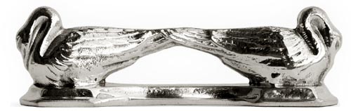 Porte couteaux de table - cygne, gris, étain, cm 8.5 x h 2