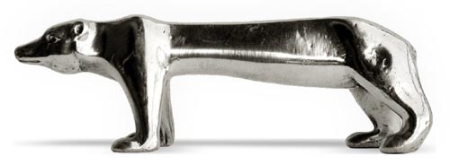 Porte couteau de table - ours, gris, étain, cm 8.5 x h 3