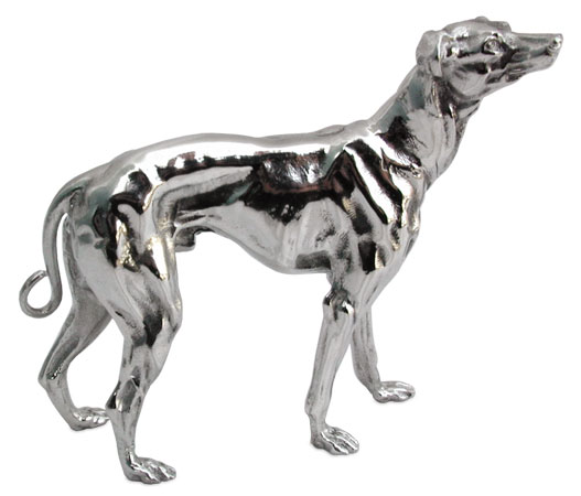 Cane alto in piedi, grigio, Metallo (Peltro), cm 10x9