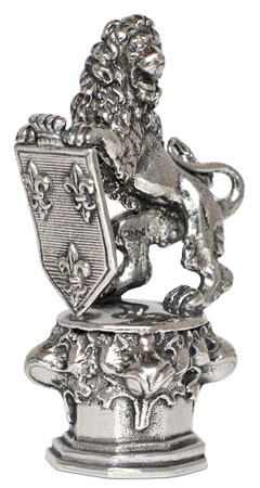 Lion of Wiesbaden, gri, Cositor / Britannia Metal, cm 4,5x9h