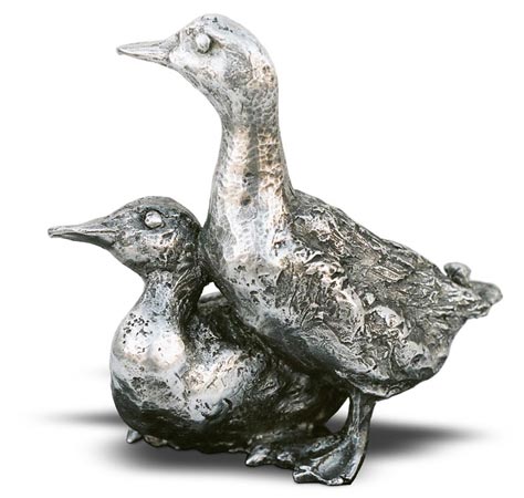 Metall Skulptur - Gans, Grau, Zinn / Britannia Metal, cm 11,5