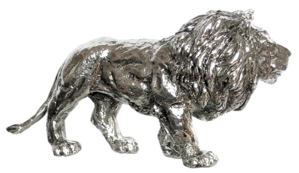 Estatuilla - león, gris, Estaño, cm 17 x h 8,5