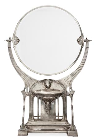 Dressing table mirrors - Art Deco - 83, grey, Pewter / Britannia Metal and Glass, cm 25 x 55 x h 77