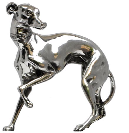 Statue - greyhound, grey, Pewter, cm 14x7x h 12