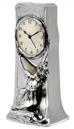 Table Clock, grey, Pewter / Britannia Metal, cm h 27