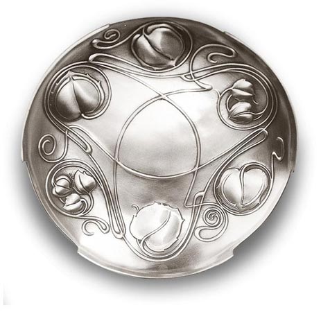 Round bowl - celtic, grey, Pewter / Britannia Metal, cm Ø 26