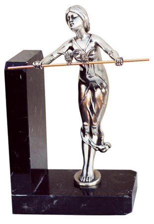 Sujetalibros - mujer con barra, gris y negro, Estaño / Britannia Metal y Mármol, cm 11,5 x 8 x 19,5 right