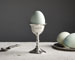 Cupa pentru oua cu lingurita si farfurioara gri, cm h 8