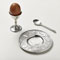 Egg cup with plate & spoon (for baby) (Pewter) 