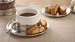 Cappuccino - tea  with saucer gri și alb, cm Ø 8,5
