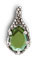 Pendant - crystal peridot, Pewter and lead-free Crystal glass