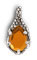 Pendant - crystal topaz, Pewter and lead-free Crystal glass