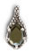 Pendant - smoky grey crystal, Pewter and lead-free Crystal glass