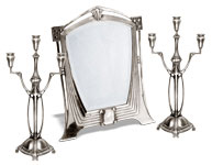 Table top mirror - Art Deco - 120, grey