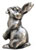 Statuetta - coniglio, grigio