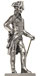 Miniatura - Federico el Grande con espada y bastón, gris