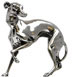Metall Skulptur - Windhund, Grau